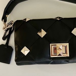 Steve Madden Black Clutch / Crossbody Purse with Gold